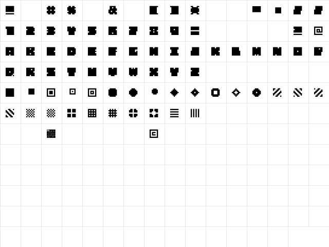 QUBE REGULAR  glyph index