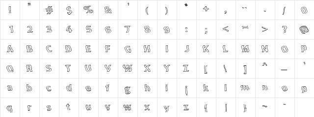Dross03Hollow Regular  glyph index