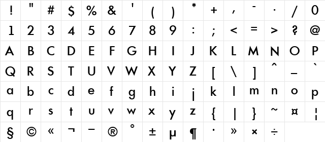 a_FuturicaMedium Regular  glyph index