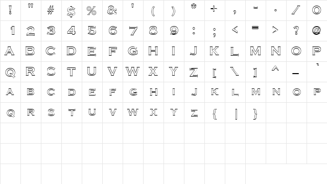 CuproOutlineSCapsSSK Regular  glyph index