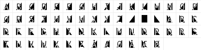 Fantomet1 Regular  glyph index