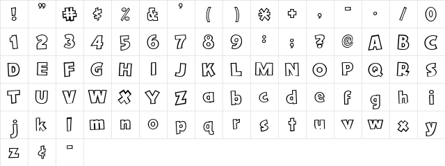 0ToonBlockDNA Regular  glyph index