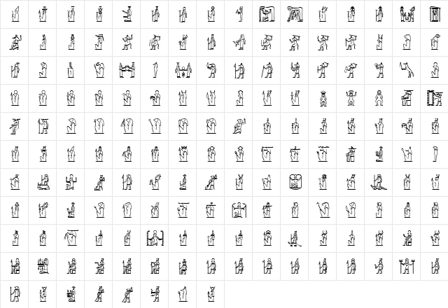 GlyphExtLibE Medium  glyph index