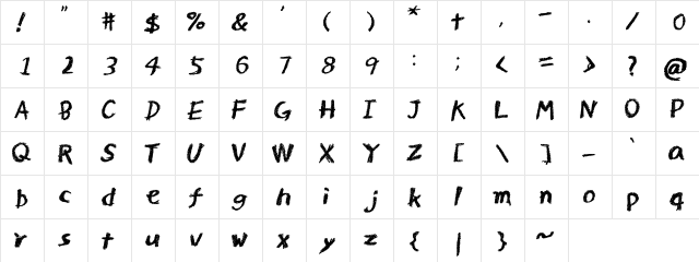 Ange Regular Regular  glyph index