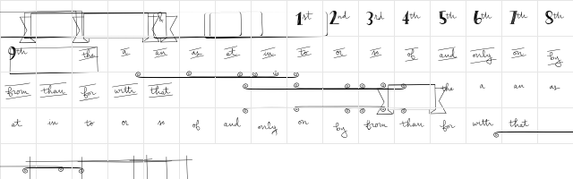 Peas &  Carrots Extras Regular  glyph index