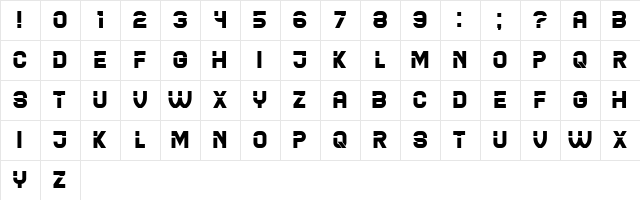 Blader Regular  glyph index