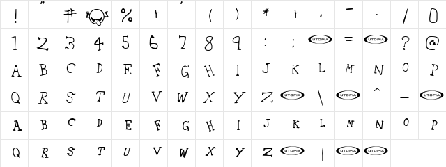 42 Emancipated Regular  glyph index