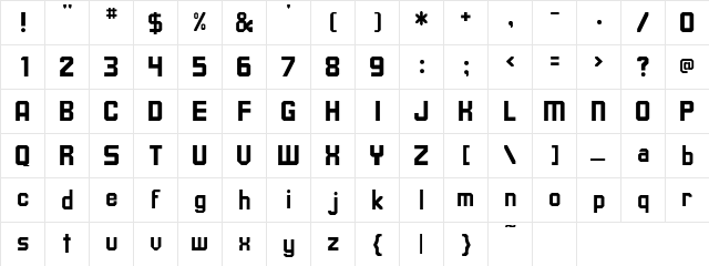 TavisSSK Bold  glyph index