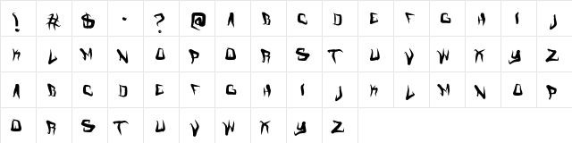 FM Creep Mode Regular  glyph index