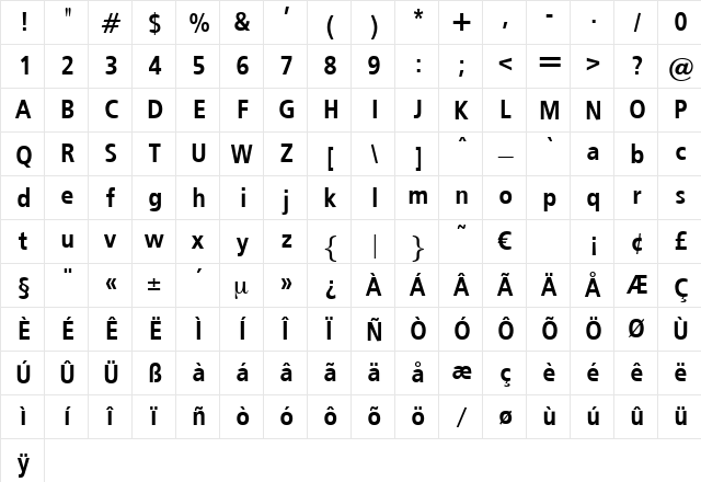 CarlosNoeight Regular  glyph index