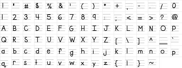 KBFirstGradeLines Medium  glyph index