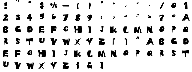 Daldes-Light Regular  glyph index