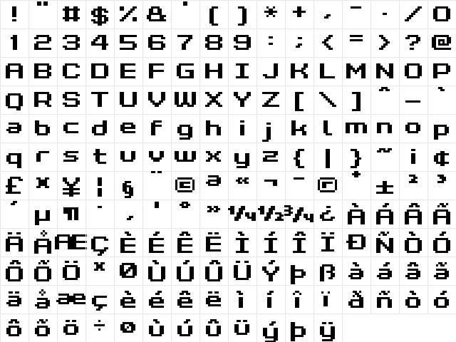 Grixel Kyrou 7 Wide Bold Xtnd Regular  glyph index