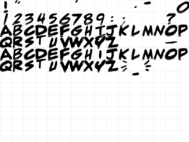 adam warren 0.2 Bold Italic  glyph index