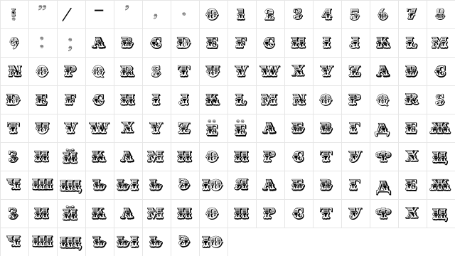 CashCapitalC Regular  glyph index