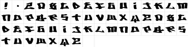 Writers 2 Regular  glyph index