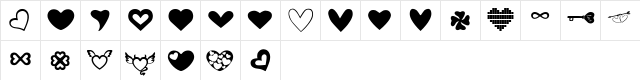 LOVEAMY Regular  glyph index