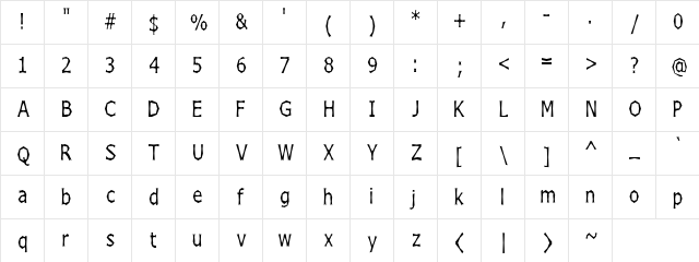 Grize Done Regular  glyph index