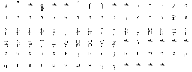 Spice Garden Regular  glyph index