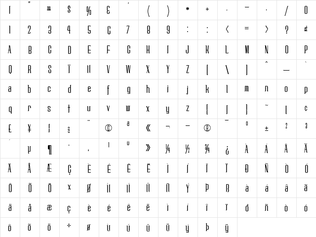Technique Light  glyph index
