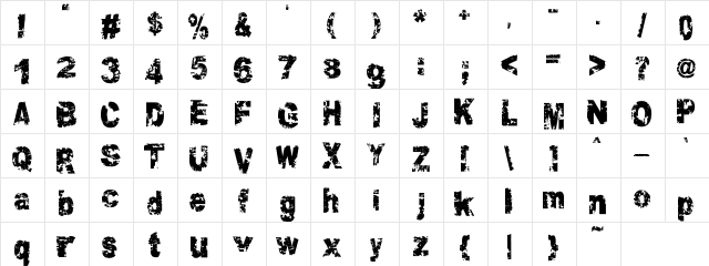 Crookiid veredgf  glyph index