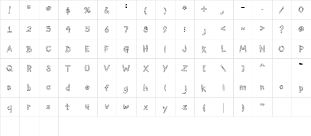 LD Seeing Stars Regular  glyph index