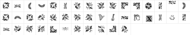 ChristmasOrnamentsMT Regular  glyph index