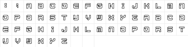 Futura Regular  glyph index
