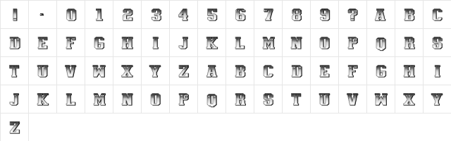 Athletica Regular  glyph index