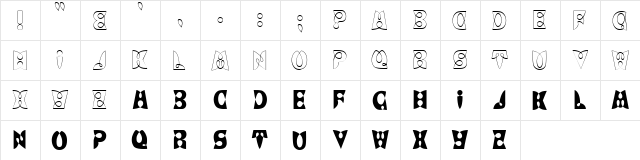 Mobius Medium  glyph index