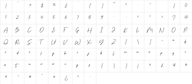 Silvertone Regular  glyph index