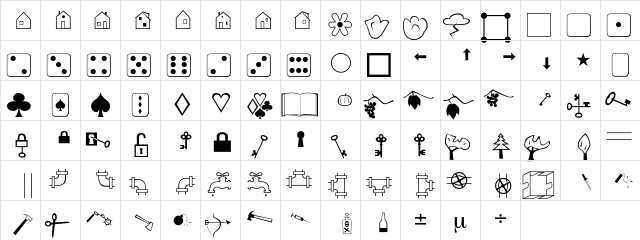 AlbumZwei Regular  glyph index