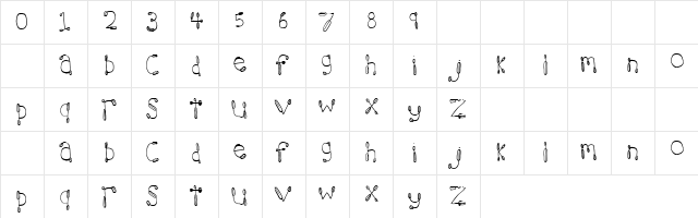 Toys Regular  glyph index