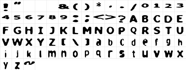 loaf Regular  glyph index