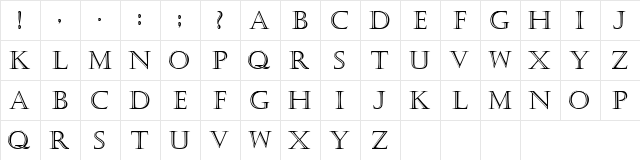 Kastellar Regular  glyph index