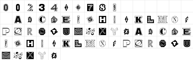 101! Mix 'n Match Regular  glyph index