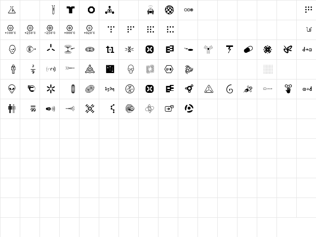 NucleusTwo Regular  glyph index