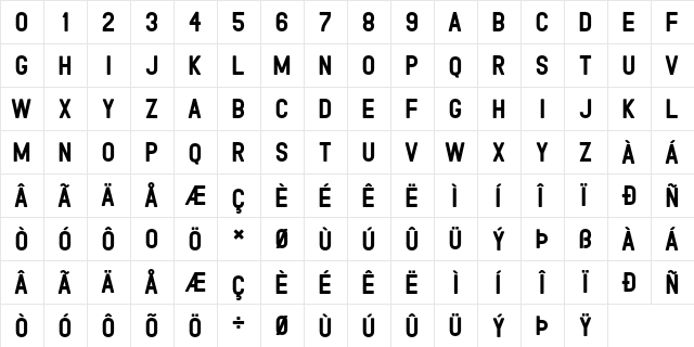 Black RoadsDEMO Black  glyph index