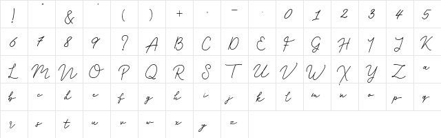 Khanela Regular  glyph index