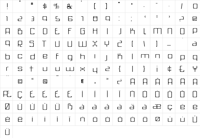 Utensil Medium  glyph index