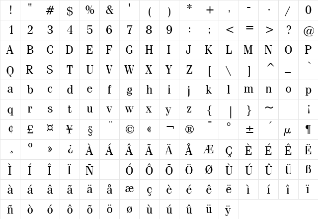Compendium Book SSi Book  glyph index