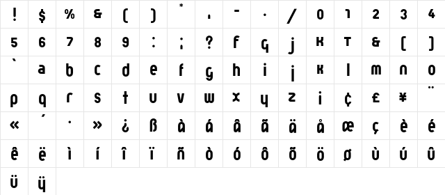 Bayerarchitype Normal  glyph index