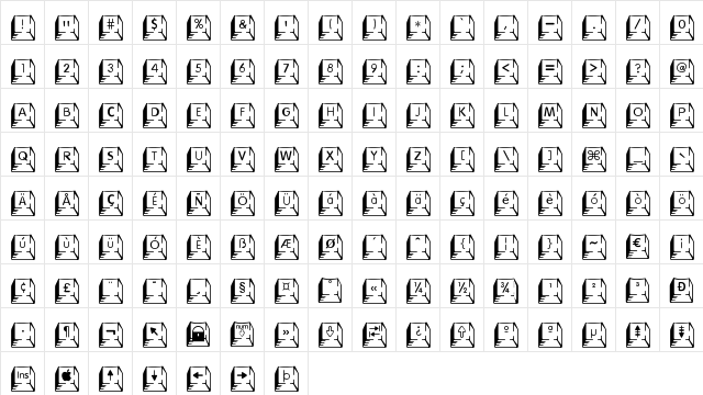 Keycaps Deluxe Normal  glyph index