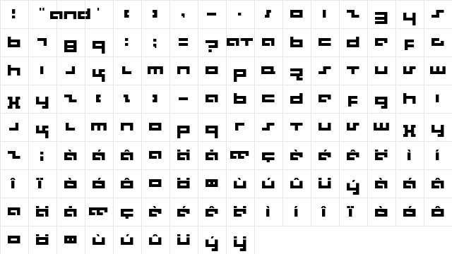 Rotek Regular  glyph index