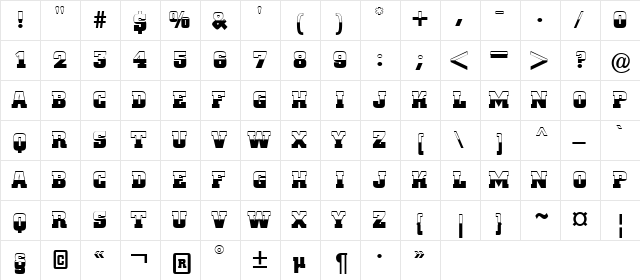 a_CityNovaTitulB&W Bold  glyph index