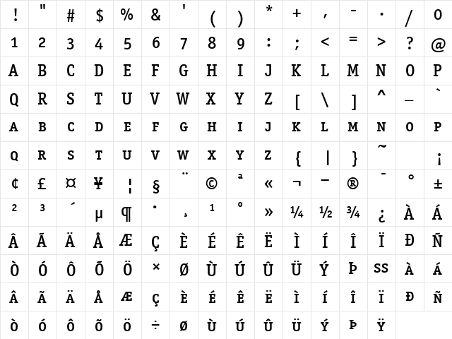 OfficinaSerMdSCITCTT Medium  glyph index