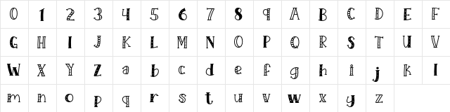 KH Prickles Demo Regular  glyph index