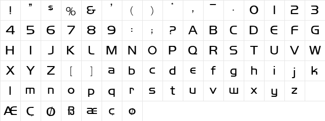 Koshgarian Light  glyph index