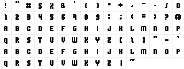 Rino Normal  glyph index