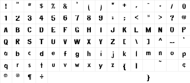 Decaying Alternate  glyph index